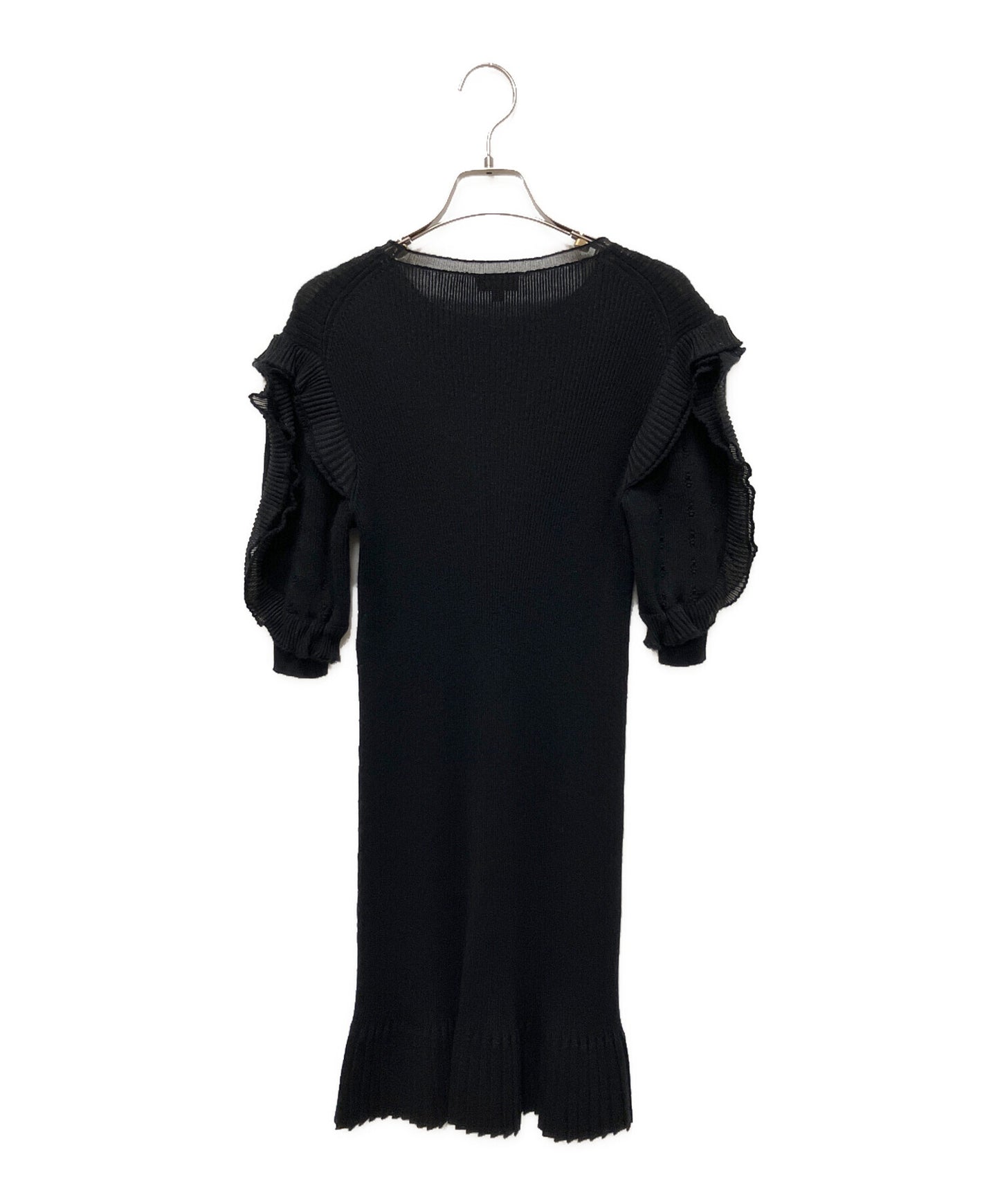 [Pre-owned] CHANEL Coco Mark Frill Knit Dress/Long Dress P70961K10199