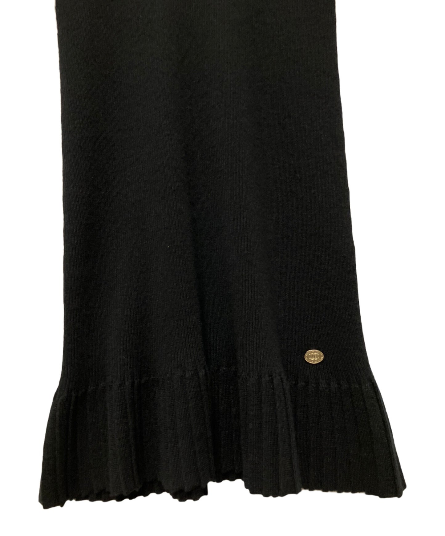 [Pre-owned] CHANEL Coco Mark Frill Knit Dress/Long Dress P70961K10199