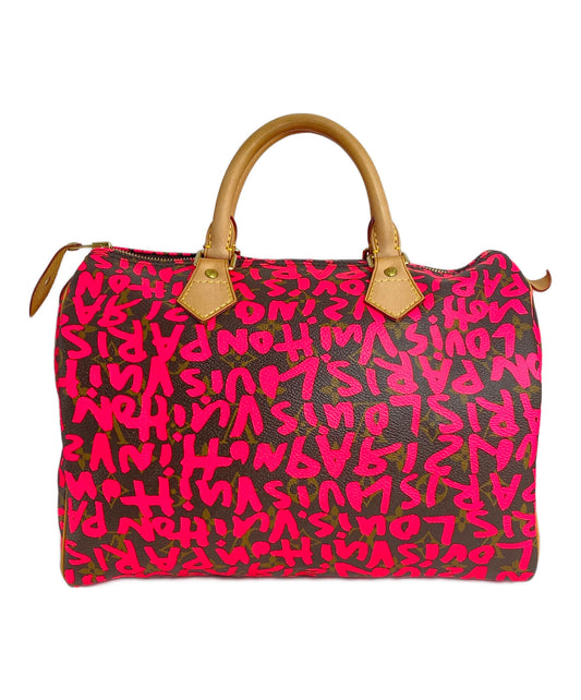 [Pre-owned] LOUIS VUITTON Louis Vuitton Monogram Graffiti Speedy 30 Fuchsia M93704