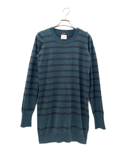 [Pre-owned] CHANEL Coco Mark Turnlock Border Knit / P41974K03184 / 2011 / Knit Dress / Coco Mark / CC Mark / Mini Dress P41974K03184