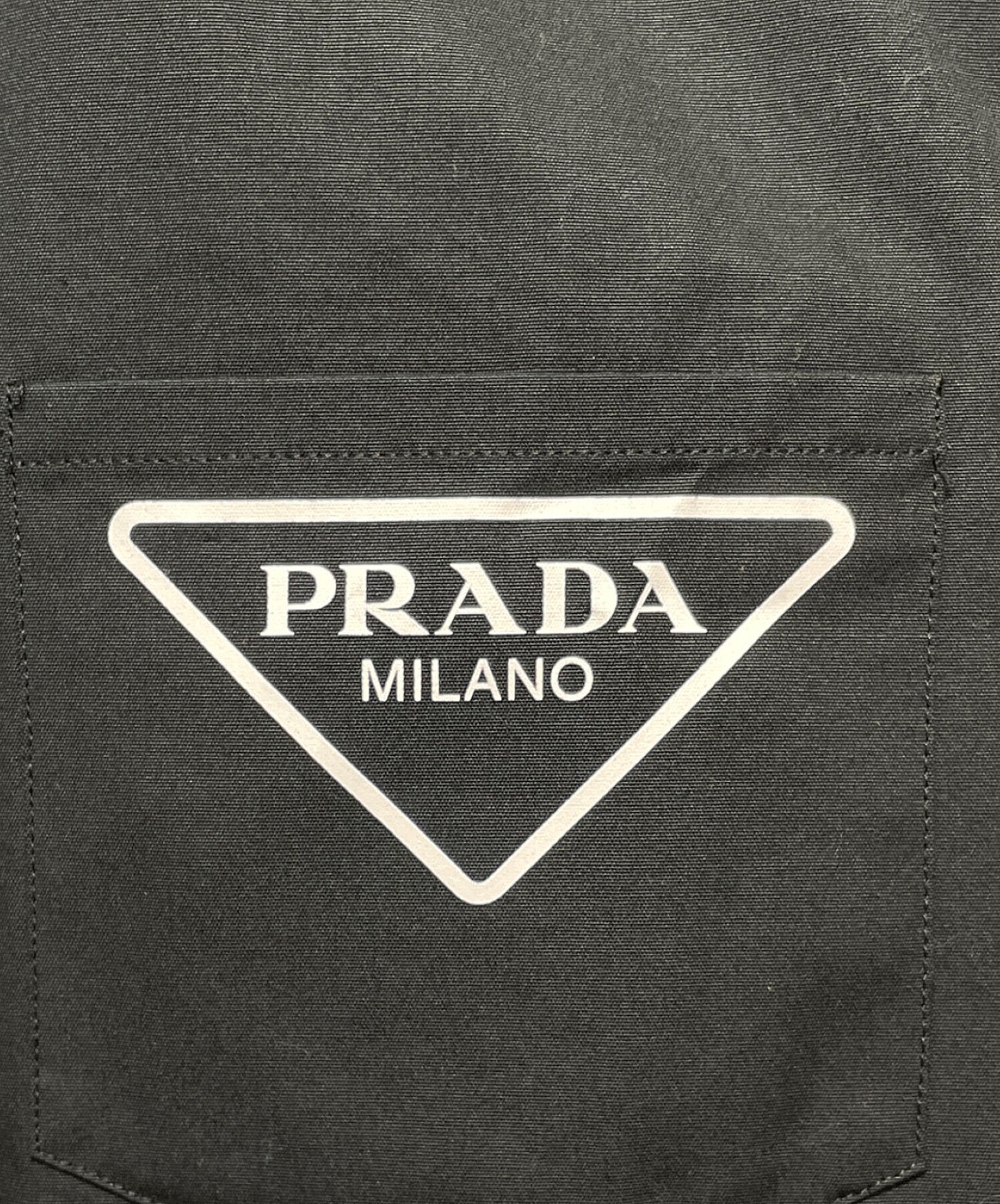 [Pre-owned] PRADA Open collar logo shirt UCS406 S212 1ZVI