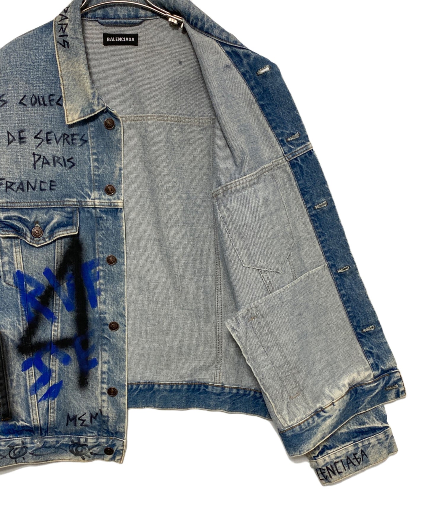 [Pre-owned] BALENCIAGA GRAPHIC DENIM JACKET 534556 TBP33