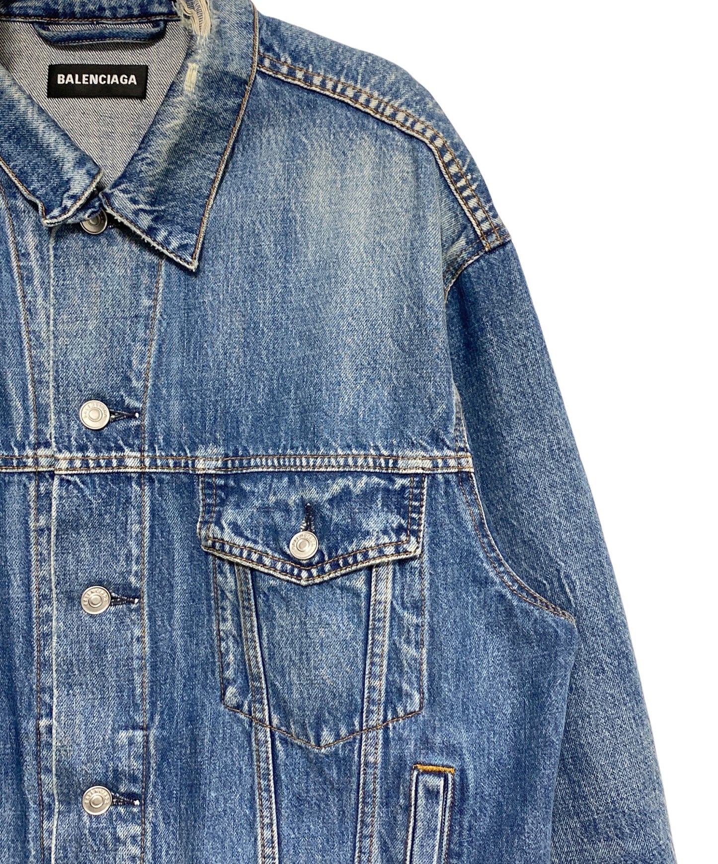 [Pre-owned] BALENCIAGA Back Logo Denim Jacket 557351 TBP48