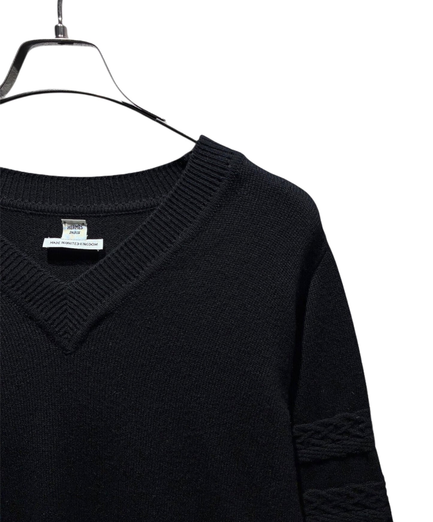 [Pre-owned] HERMES Cashmere Cable Line Knit 06-7700