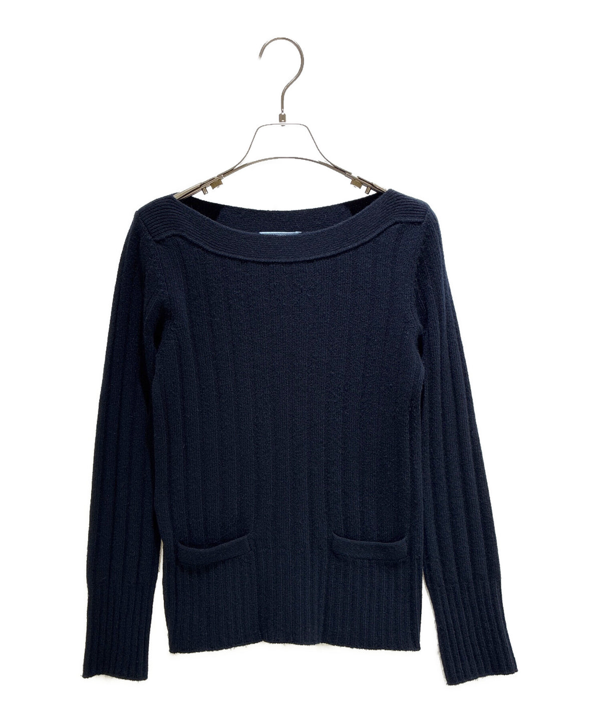 [Pre-owned] PRADA Boat Neck Rib Knit/Crew Neck/Slim Knit P24S74 S152 1APQ