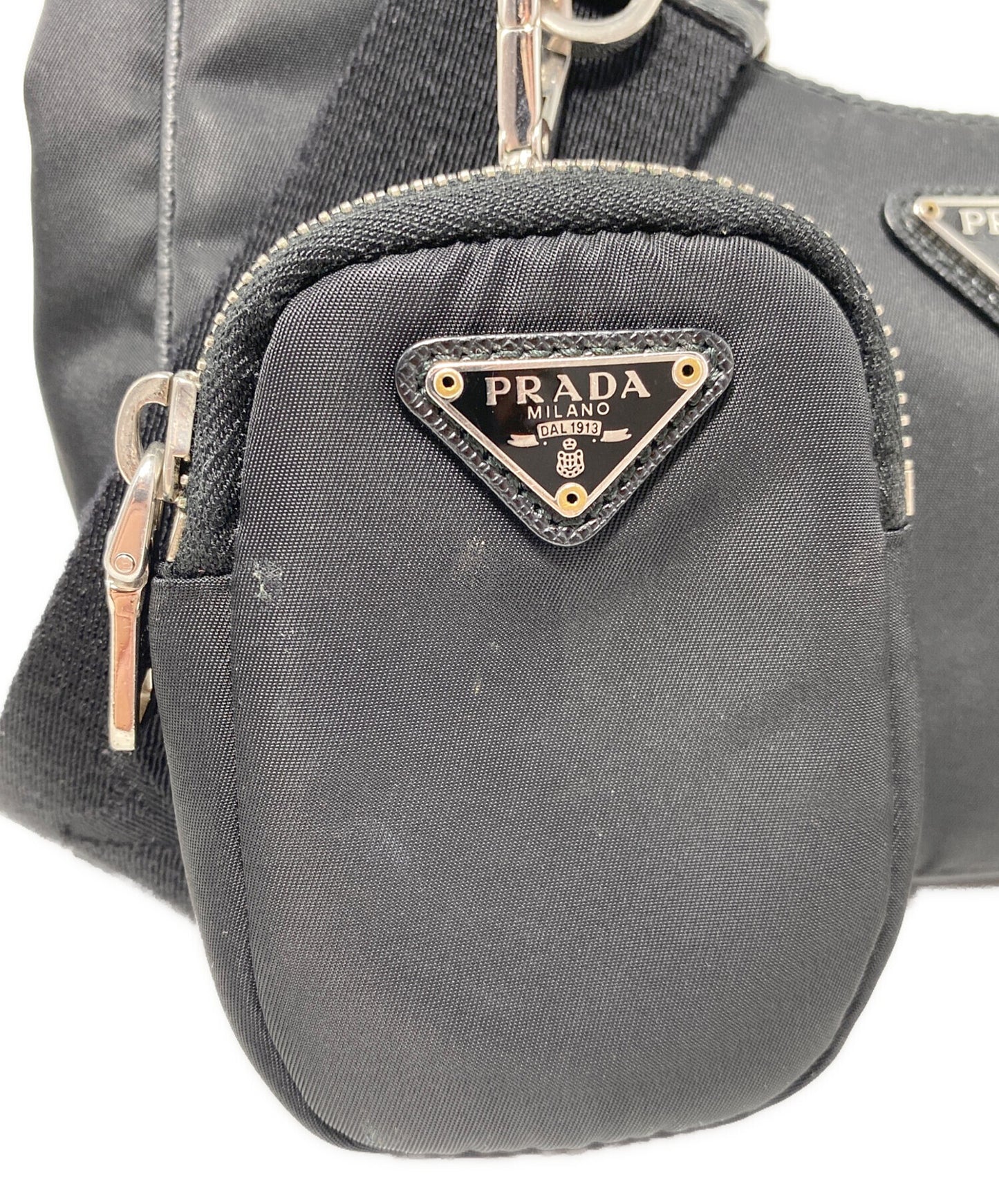 [Pre-owned] PRADA Triangle Logo Plate Nylon Shoulder Bag