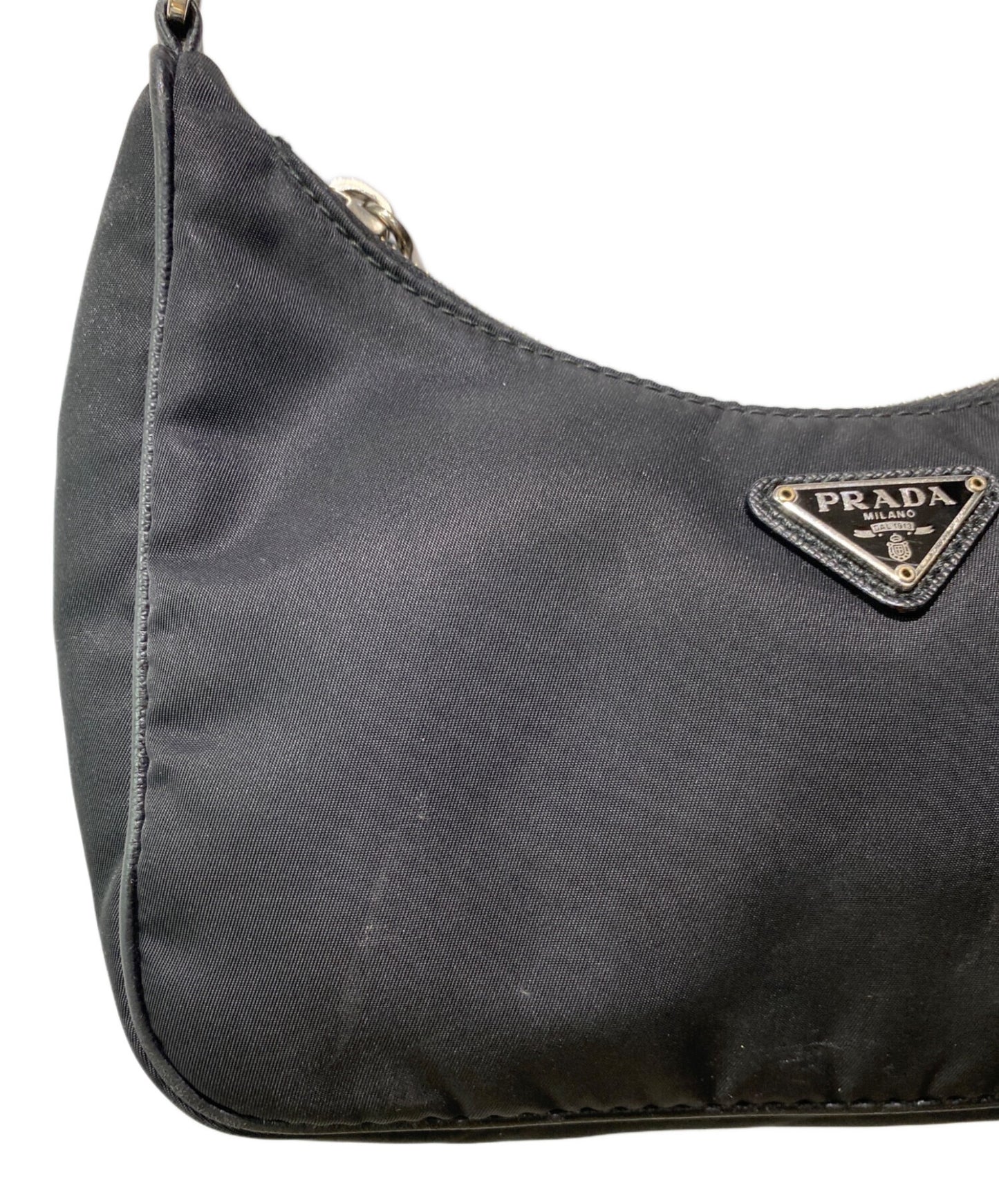 [Pre-owned] PRADA Triangle Logo Plate Nylon Shoulder Bag