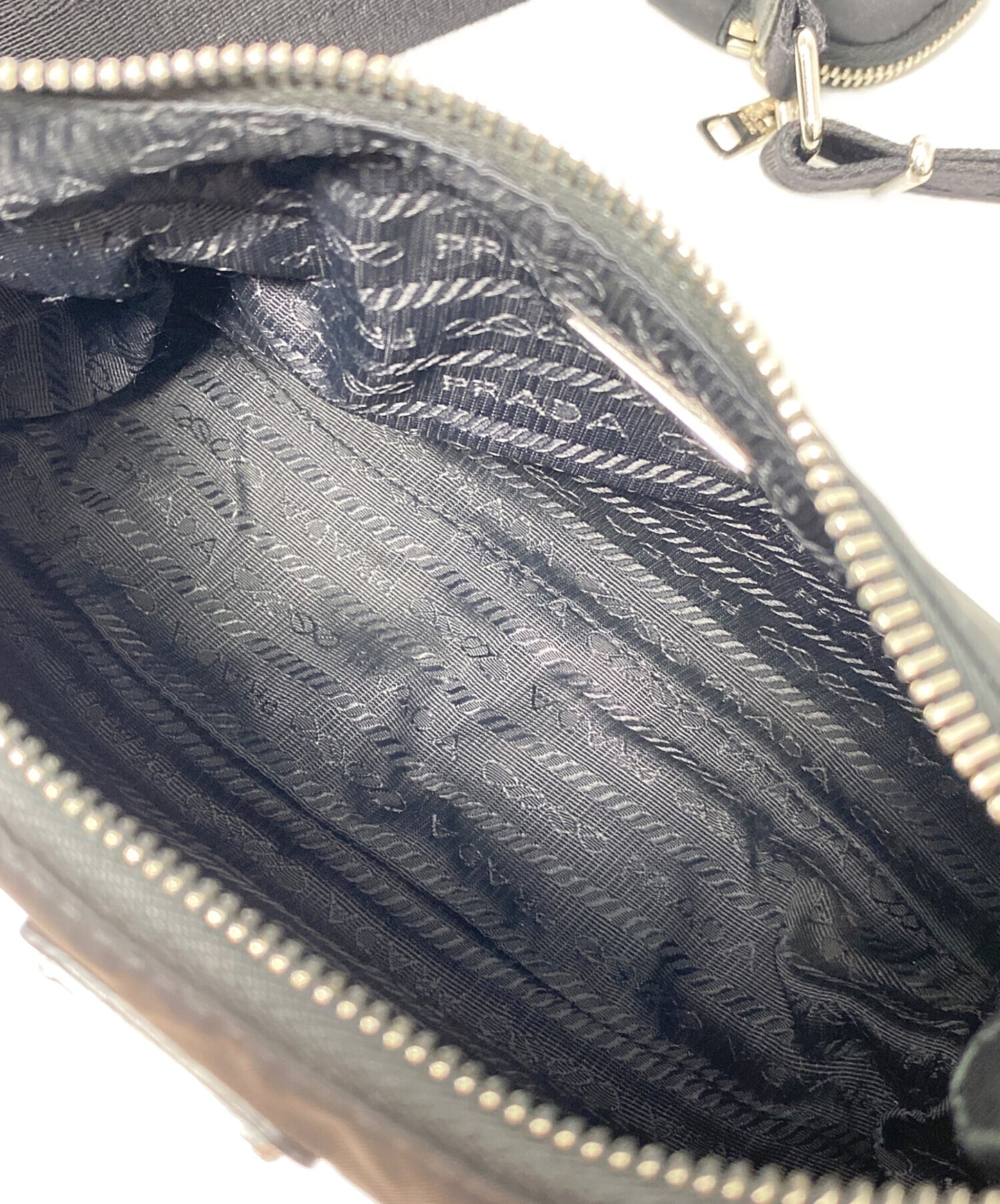 [Pre-owned] PRADA Triangle Logo Plate Nylon Shoulder Bag