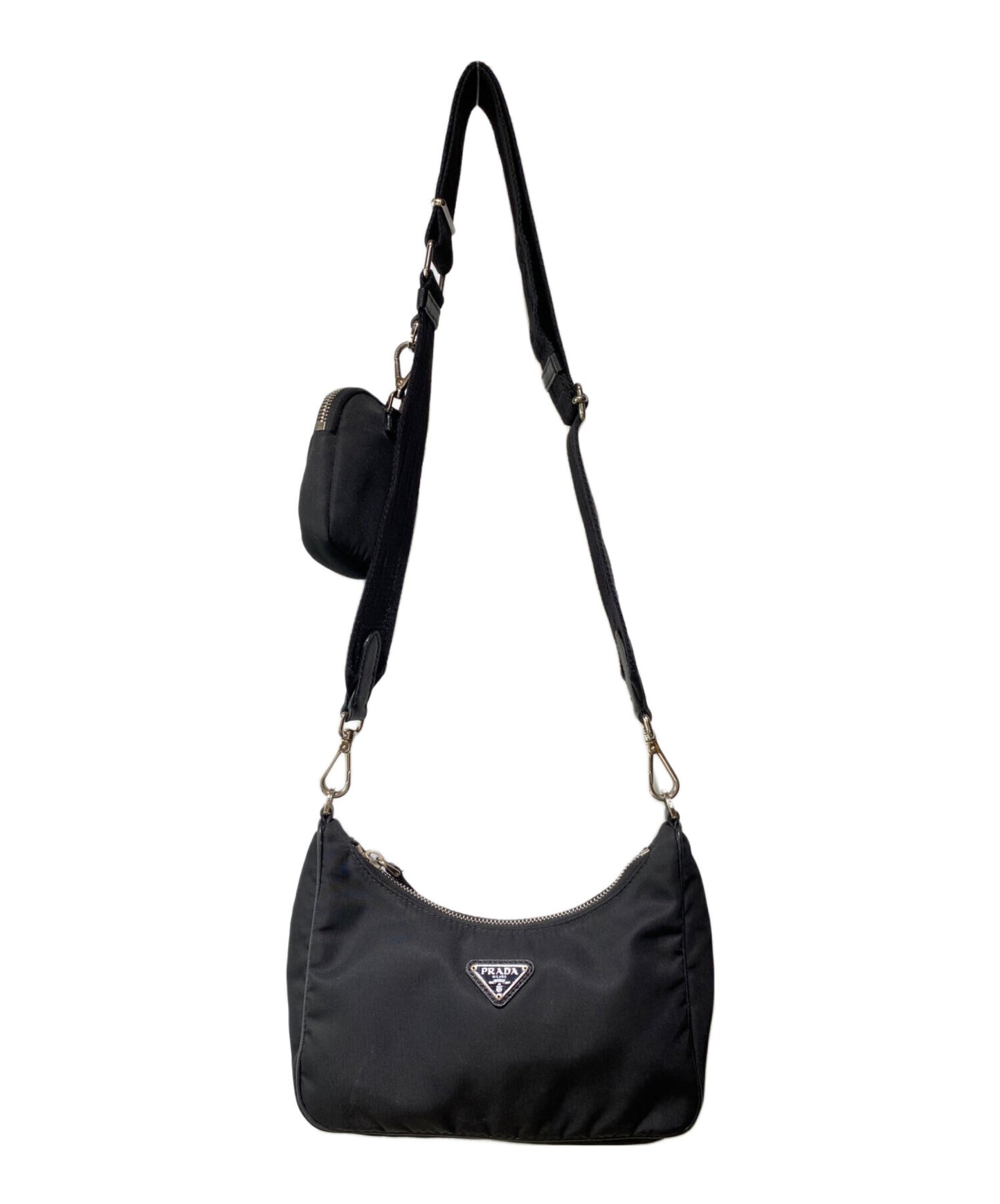 [Pre-owned] PRADA Triangle Logo Plate Nylon Shoulder Bag
