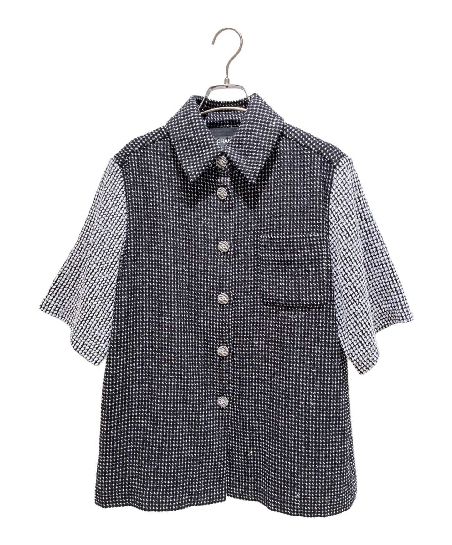 [Pre-owned] CHANEL P78 25SS Coco mark button tweed blouse/short sleeve shirt/short sleeve shirt/short sleeve blouse P78971V71212