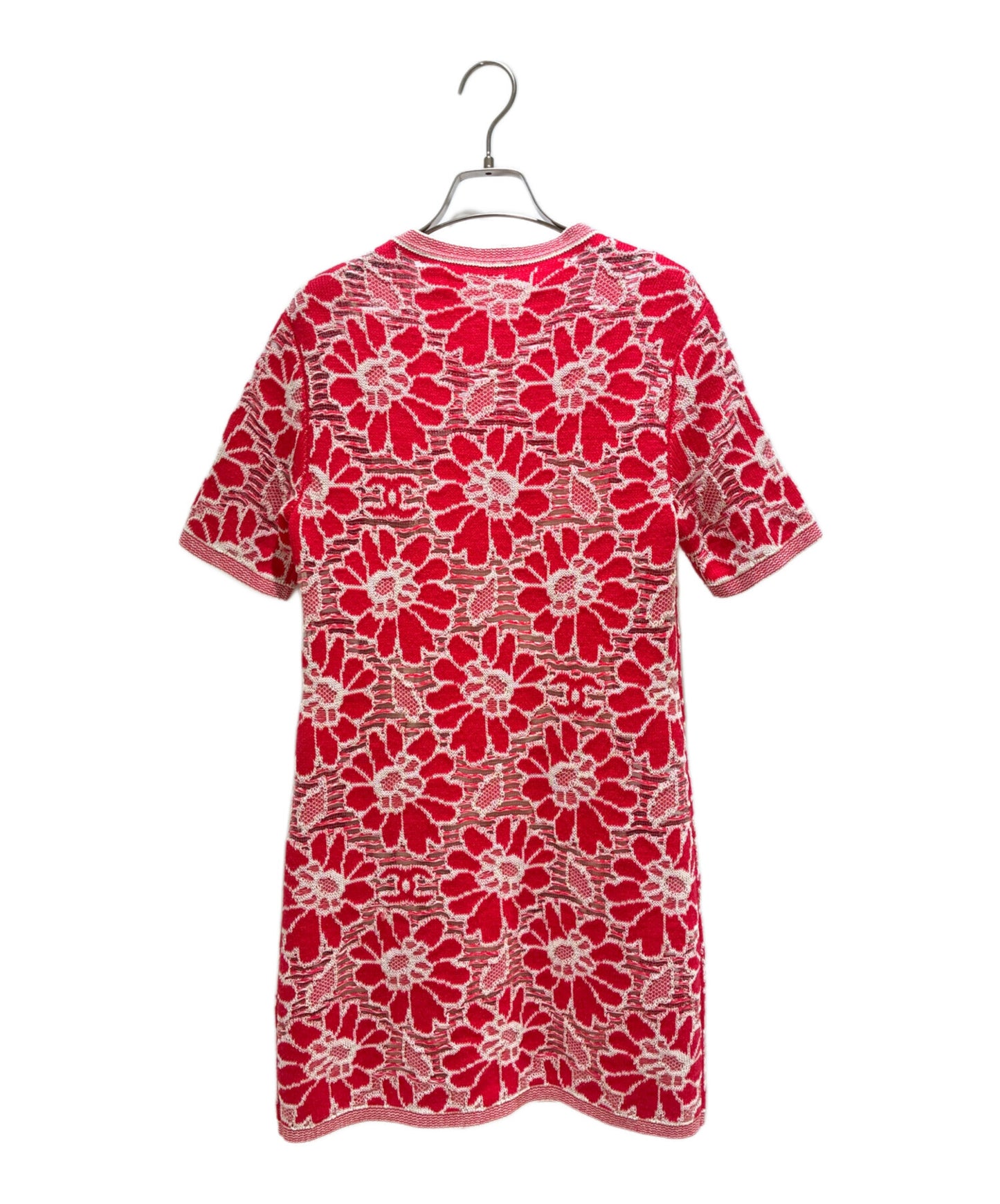 [Pre-owned] CHANEL P63 FLOWER KNIT DRESS Coco flower lace knit dress P63042K 48842: circa 2020