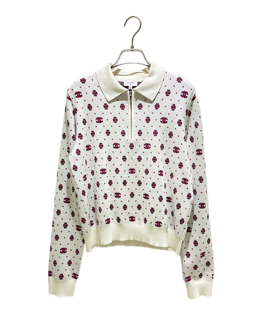 [Pre-owned] CHANEL Half-Zip Nordic Knit/Knit Polo/Coco Mark P74276K 10699