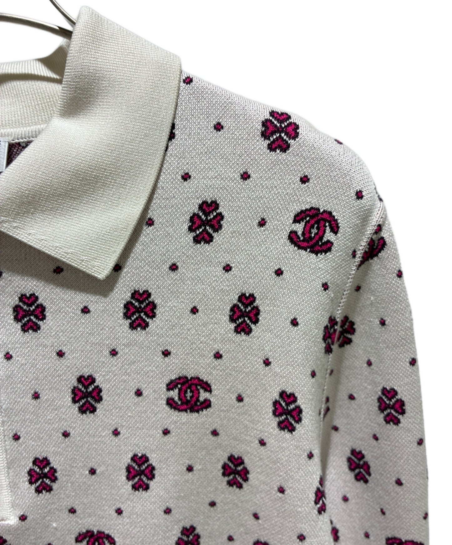 [Pre-owned] CHANEL Half-Zip Nordic Knit/Knit Polo/Coco Mark P74276K 10699