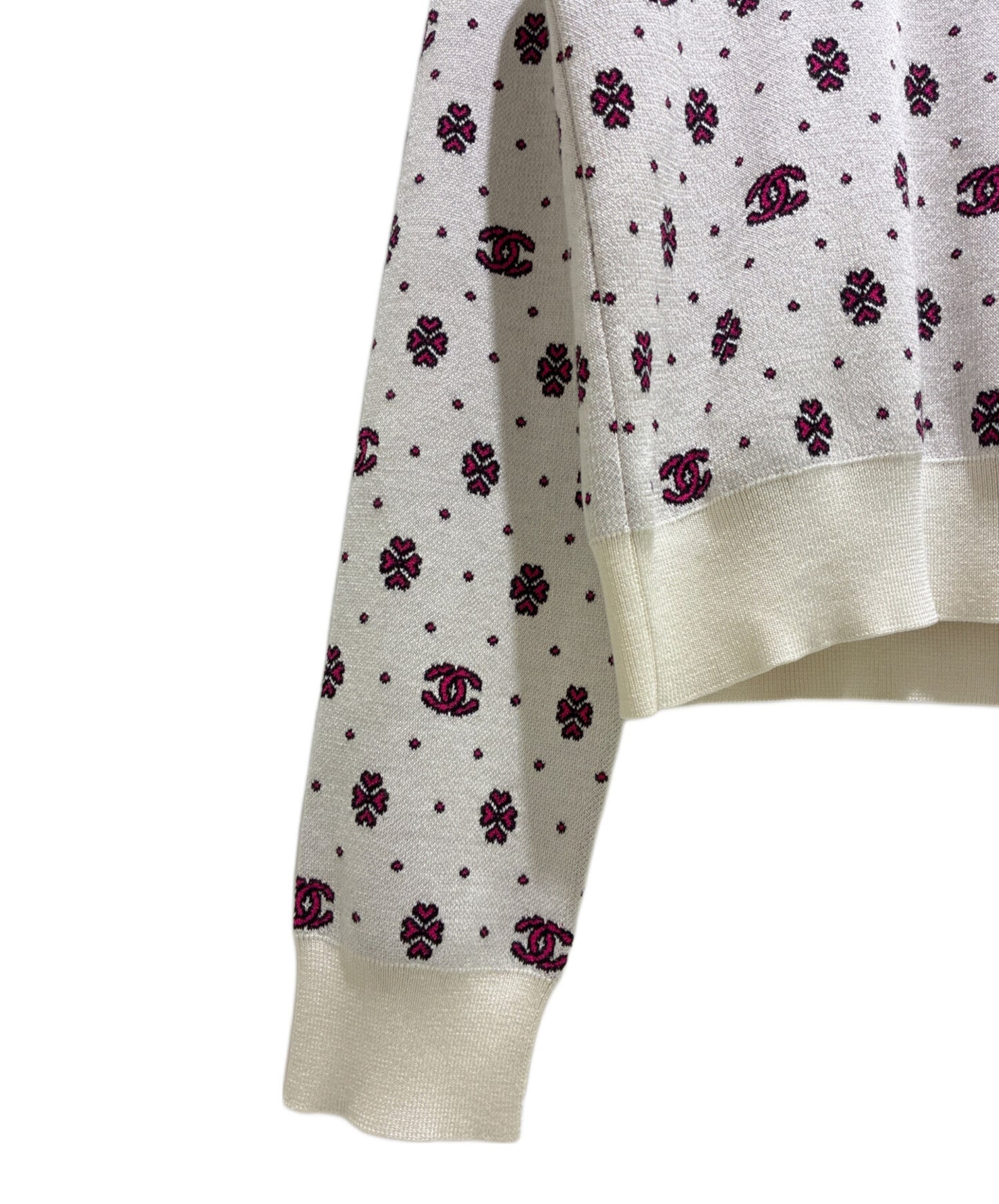 [Pre-owned] CHANEL Half-Zip Nordic Knit/Knit Polo/Coco Mark P74276K 10699