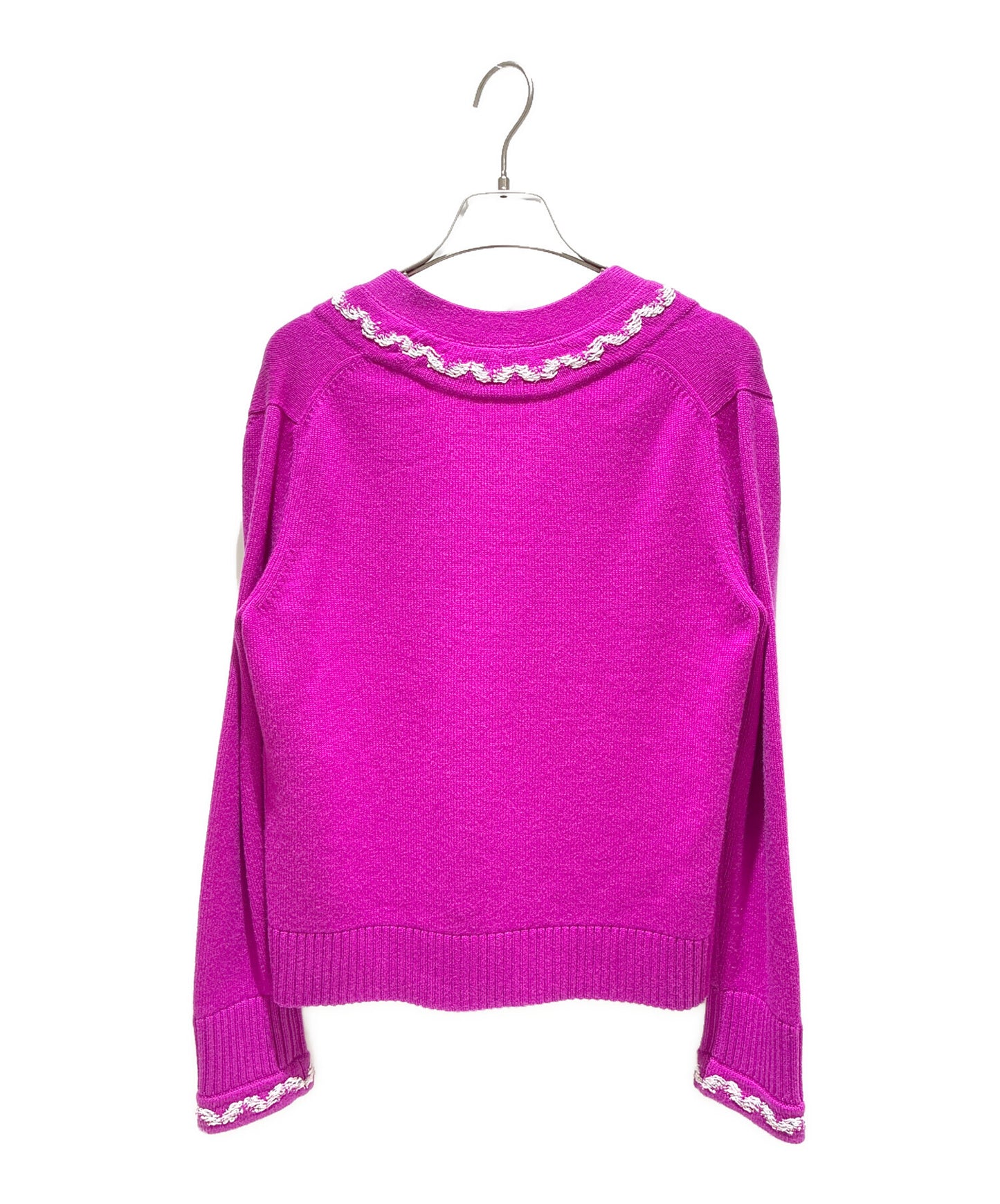 [Pre-owned] CHANEL P70 Coco Mark Button Cardigan Coco Mark Lace Trim Knit Cardigan/Knit Cardigan P70492K10061