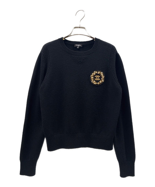 [Pre-owned] CHANEL Coco Mark Emblem Knit P64669K60693 2020 / Coco Mark / cashmere / cashmere blend / round neck / crew neck P64669K60693