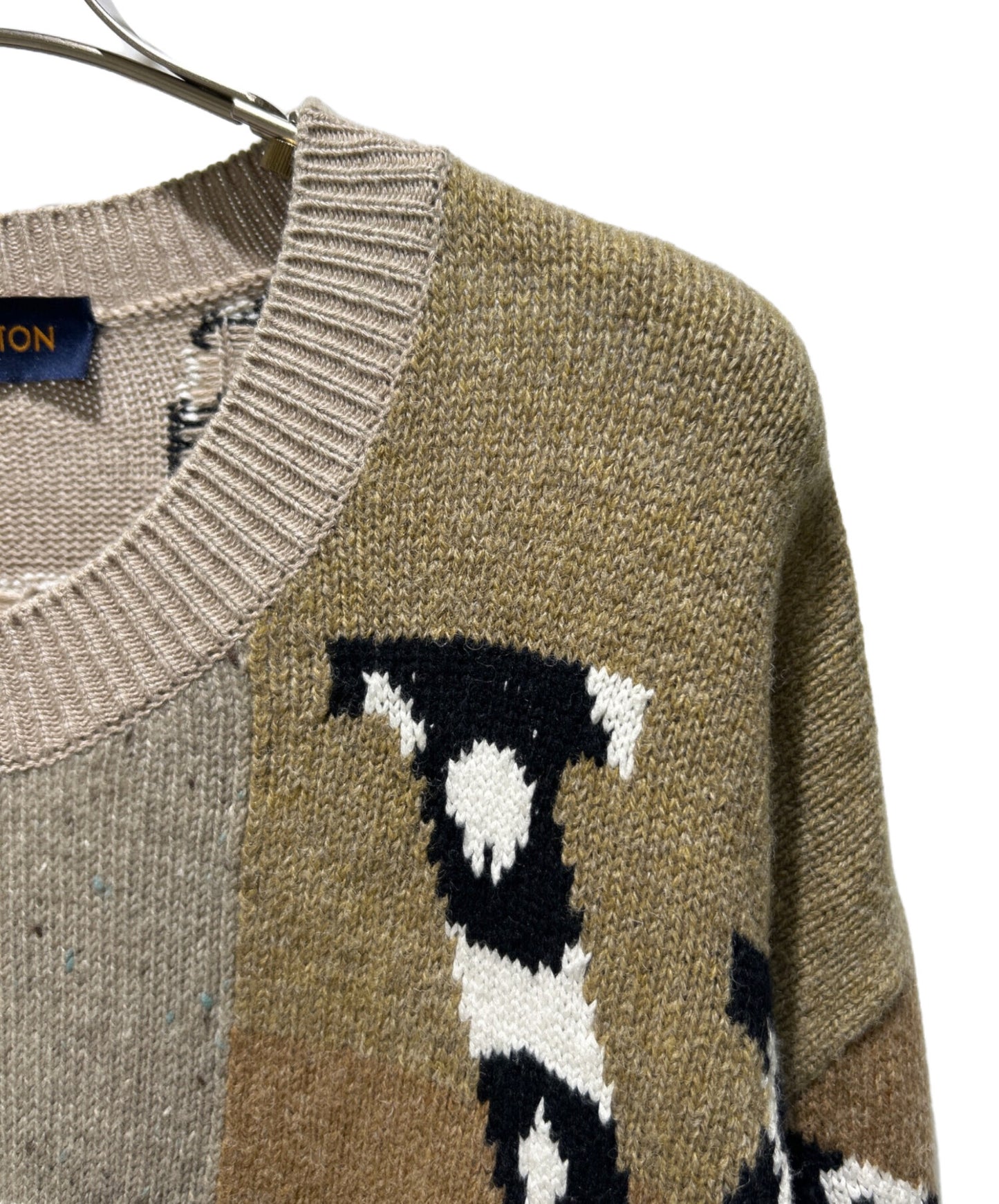 [Pre-owned] LOUIS VUITTON 21SS Fair Isle Patchwork Crew Neck Knit/Pullover Sweater/Knit Pullover RM211M ZLP HKN04W