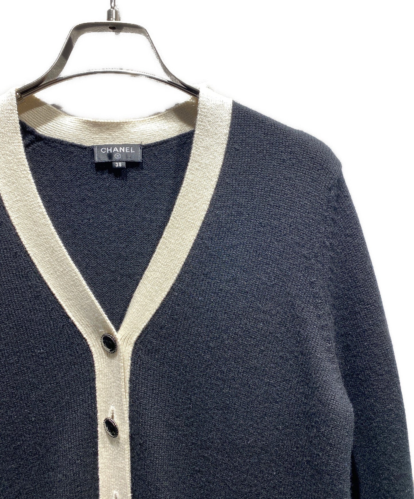 [Pre-owned] CHANEL Cardigan / Two-Tone / P58534K07657 / Knit / Knit Cardigan / Coco Mark P58534K07657