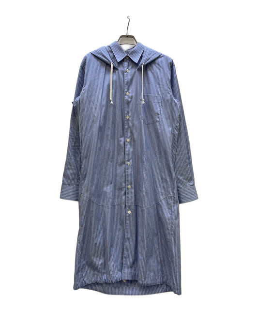 [Pre-owned] COMME des GARCONS Striped Hooded Shirt Coat S28076
