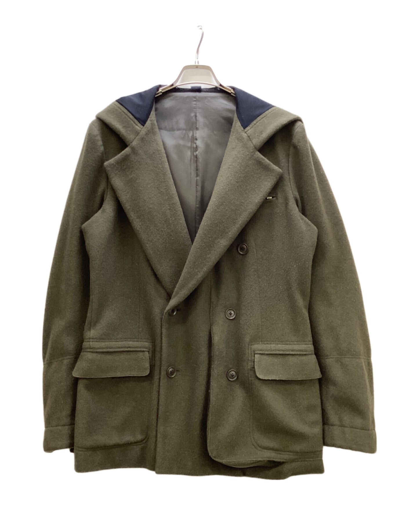 [Pre-owned] GROUND Y Wool Hooded Double Jacket GJ-C09-102