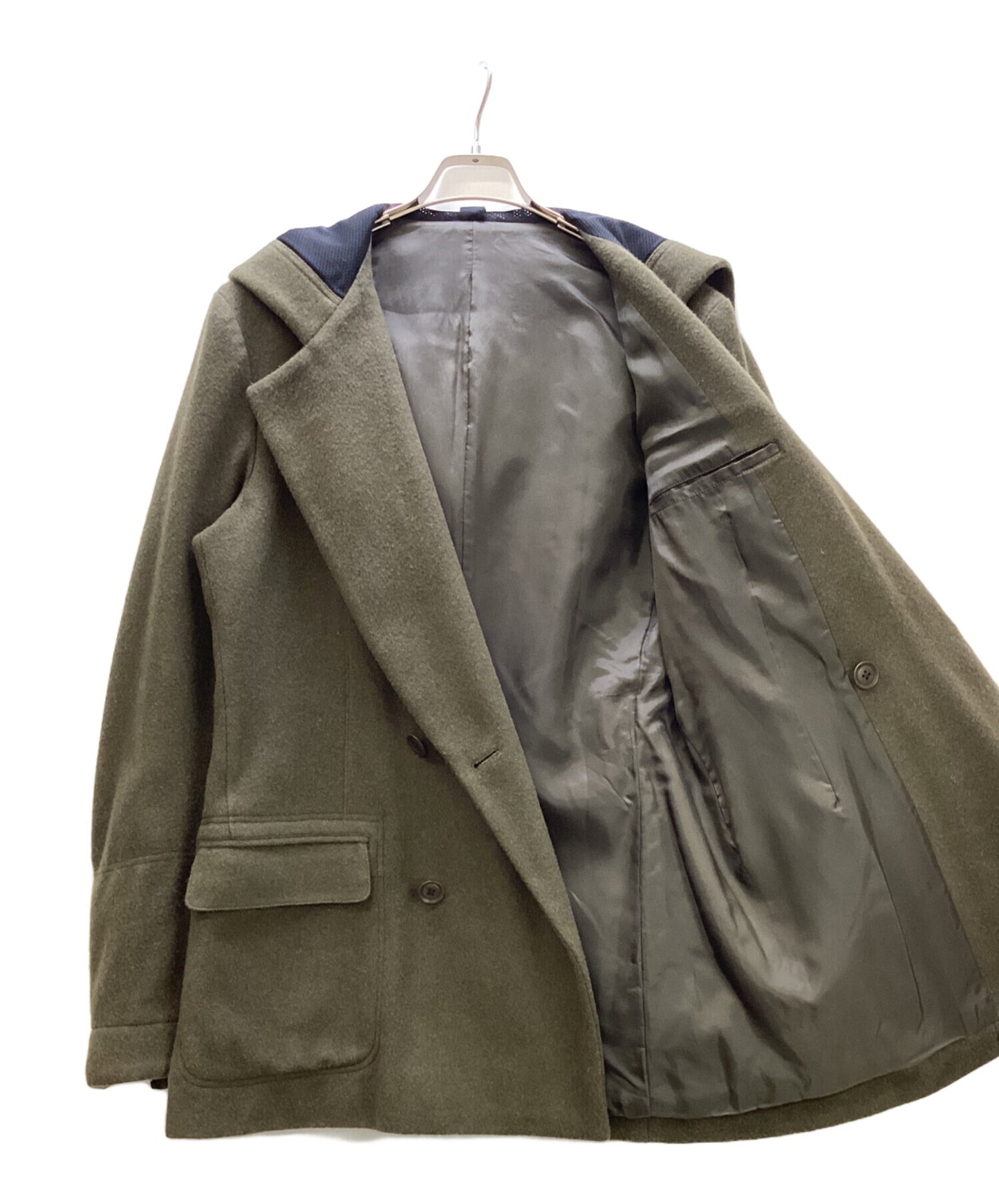 [Pre-owned] GROUND Y Wool Hooded Double Jacket GJ-C09-102