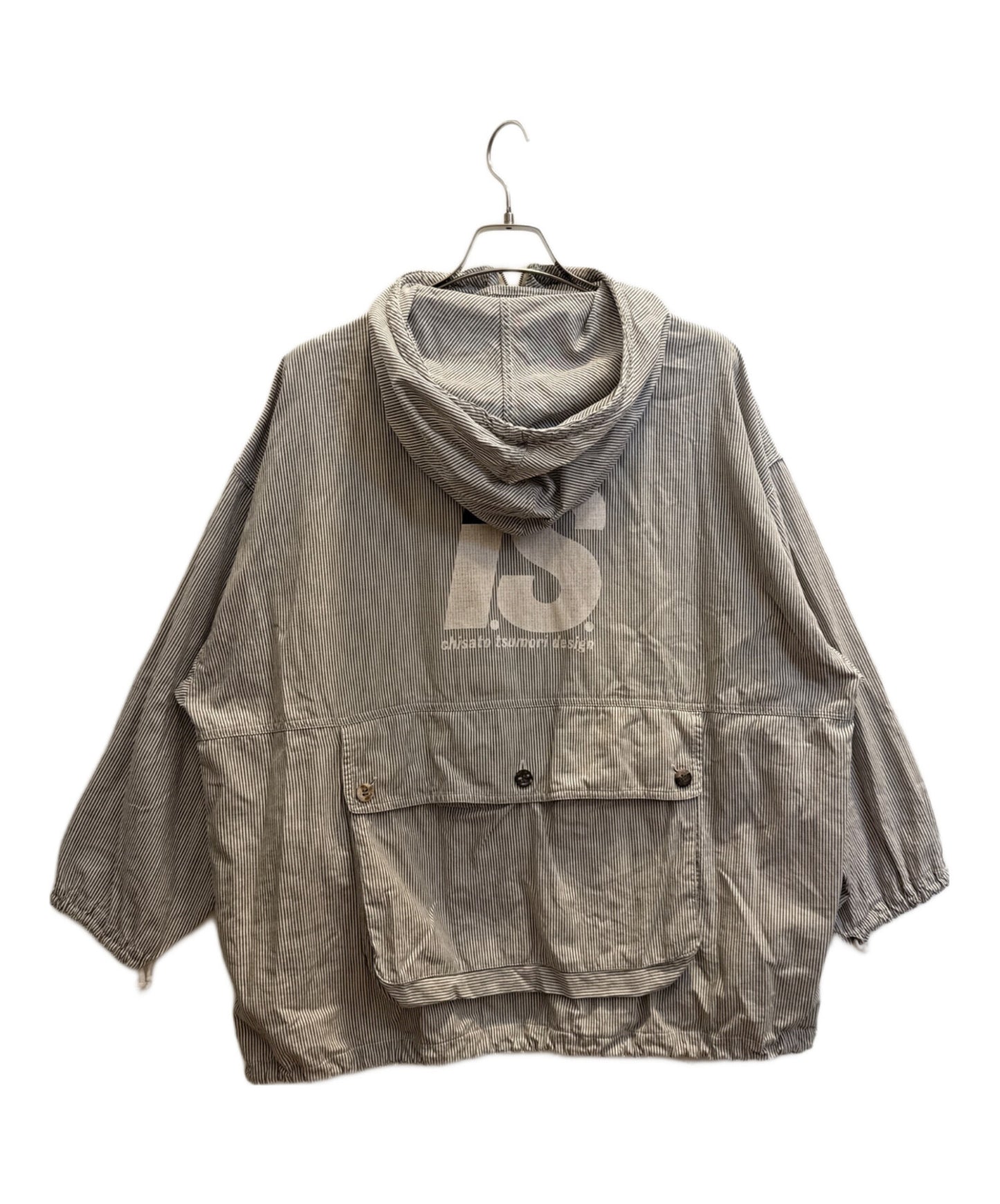 [Pre-owned] I.S. ISSEY MIYAKE SPORT Hickory-Striped Hoodie