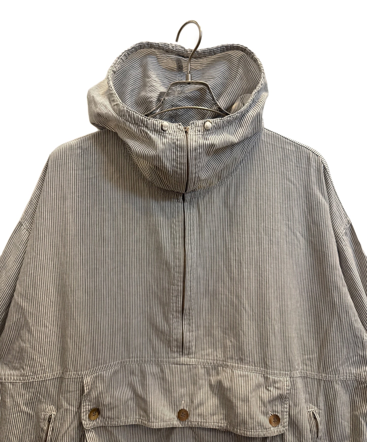 [Pre-owned] I.S. ISSEY MIYAKE SPORT Hickory-Striped Hoodie