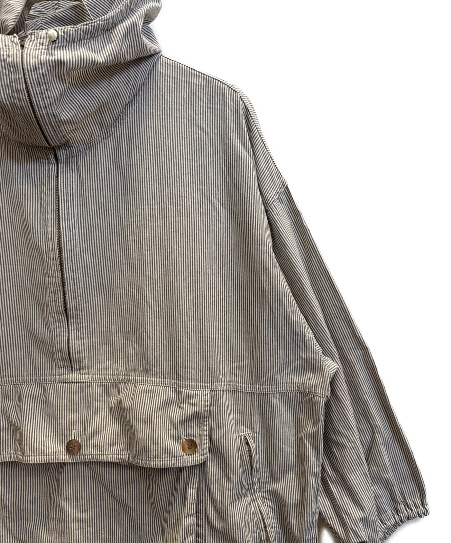 [Pre-owned] I.S. ISSEY MIYAKE SPORT Hickory-Striped Hoodie