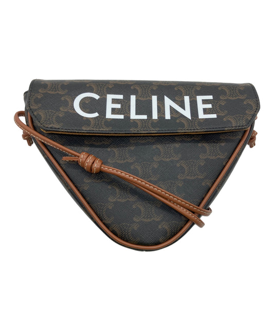 [Pre-owned] CELINE TRIONF Triangle PVC x Leather Shoulder Bag A3841832