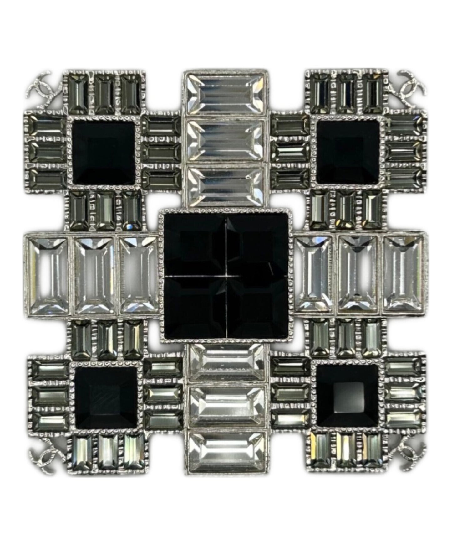 [Pre-owned] CHANEL Coco Mark Square Rhinestone Brooch