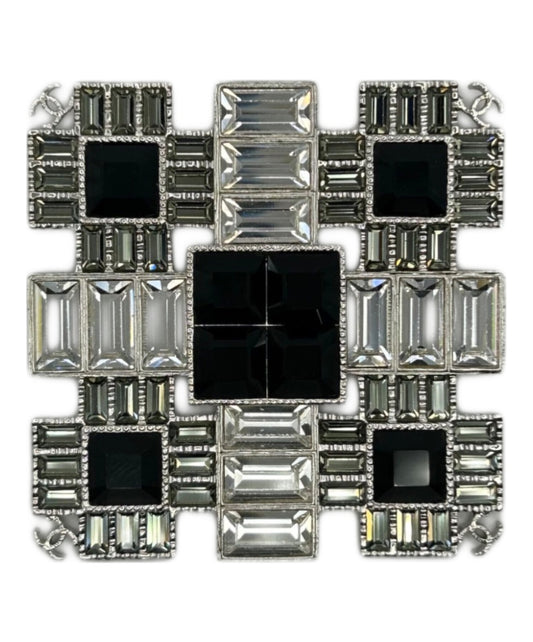 [Pre-owned] CHANEL Coco Mark Square Rhinestone Brooch