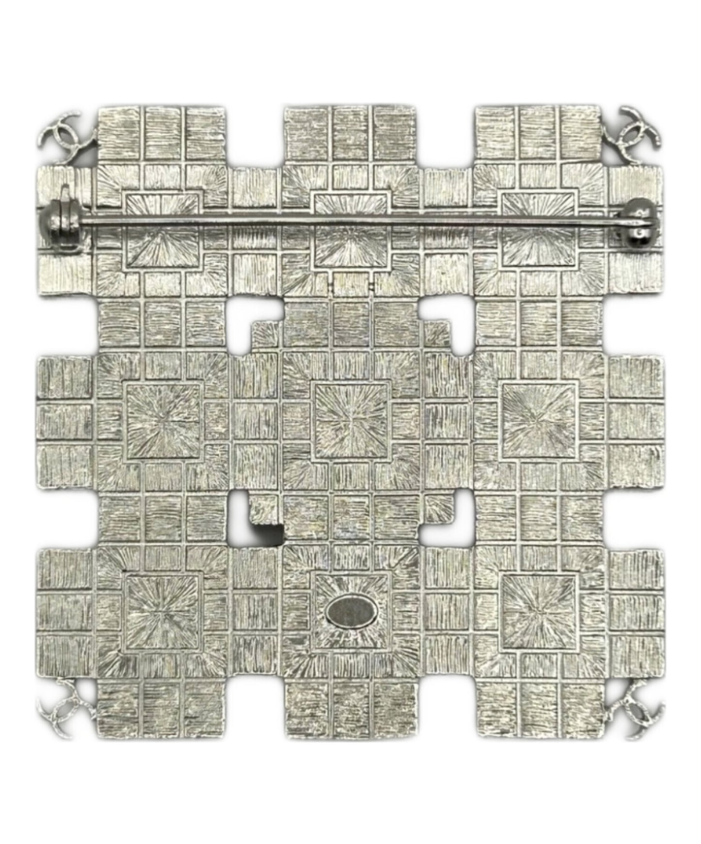 [Pre-owned] CHANEL Coco Mark Square Rhinestone Brooch