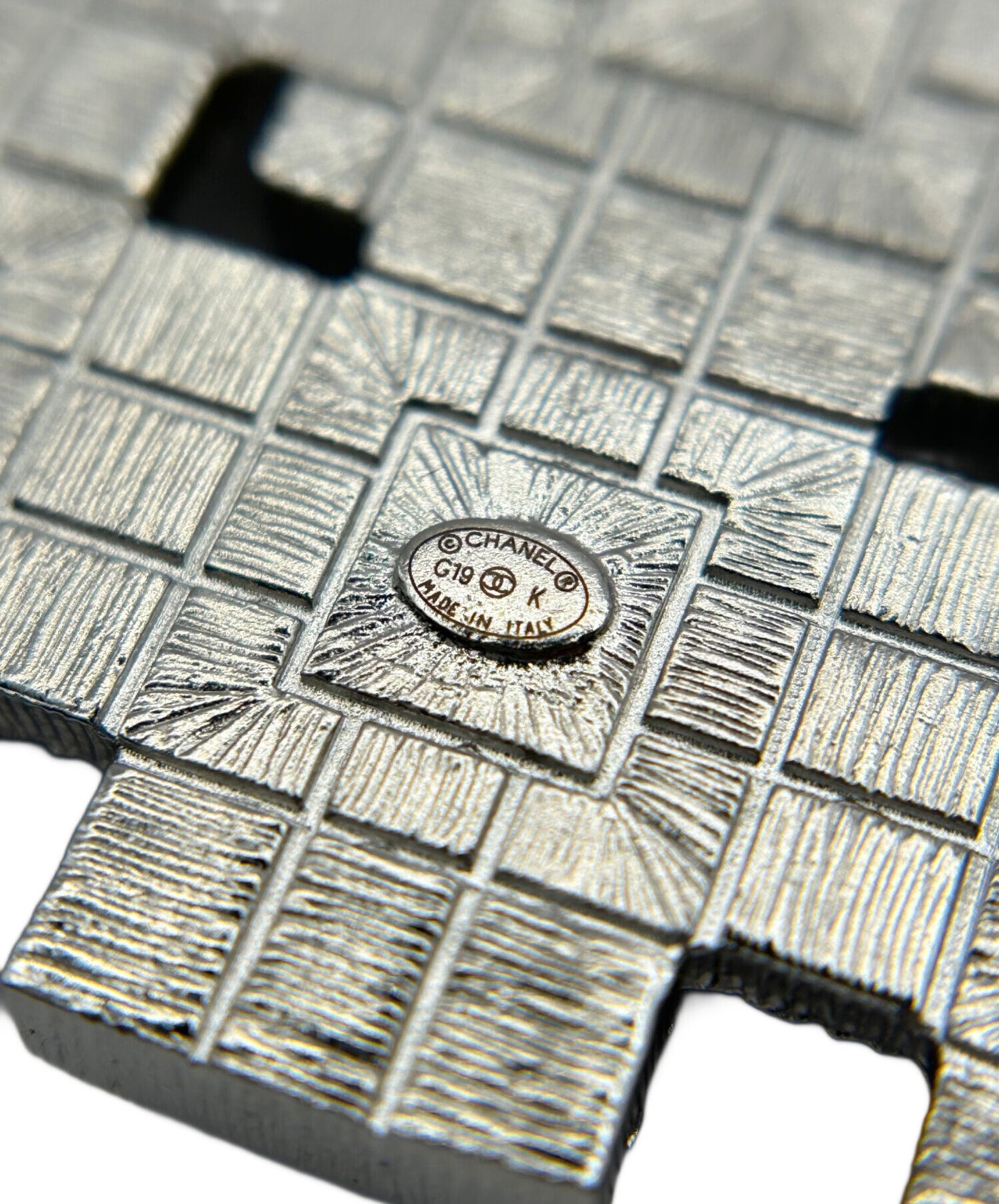 [Pre-owned] CHANEL Coco Mark Square Rhinestone Brooch