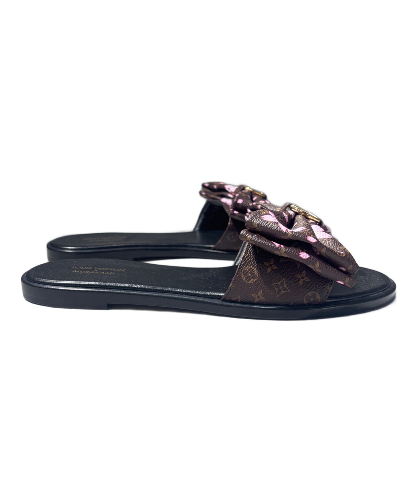 [Pre-owned] LOUIS VUITTON Louis Vuitton x Takashi Murakami Lily Flat Mule Cherry Blossom Sakura Brown / Lily Flat Mule / Flat Sandals 1AGVY6