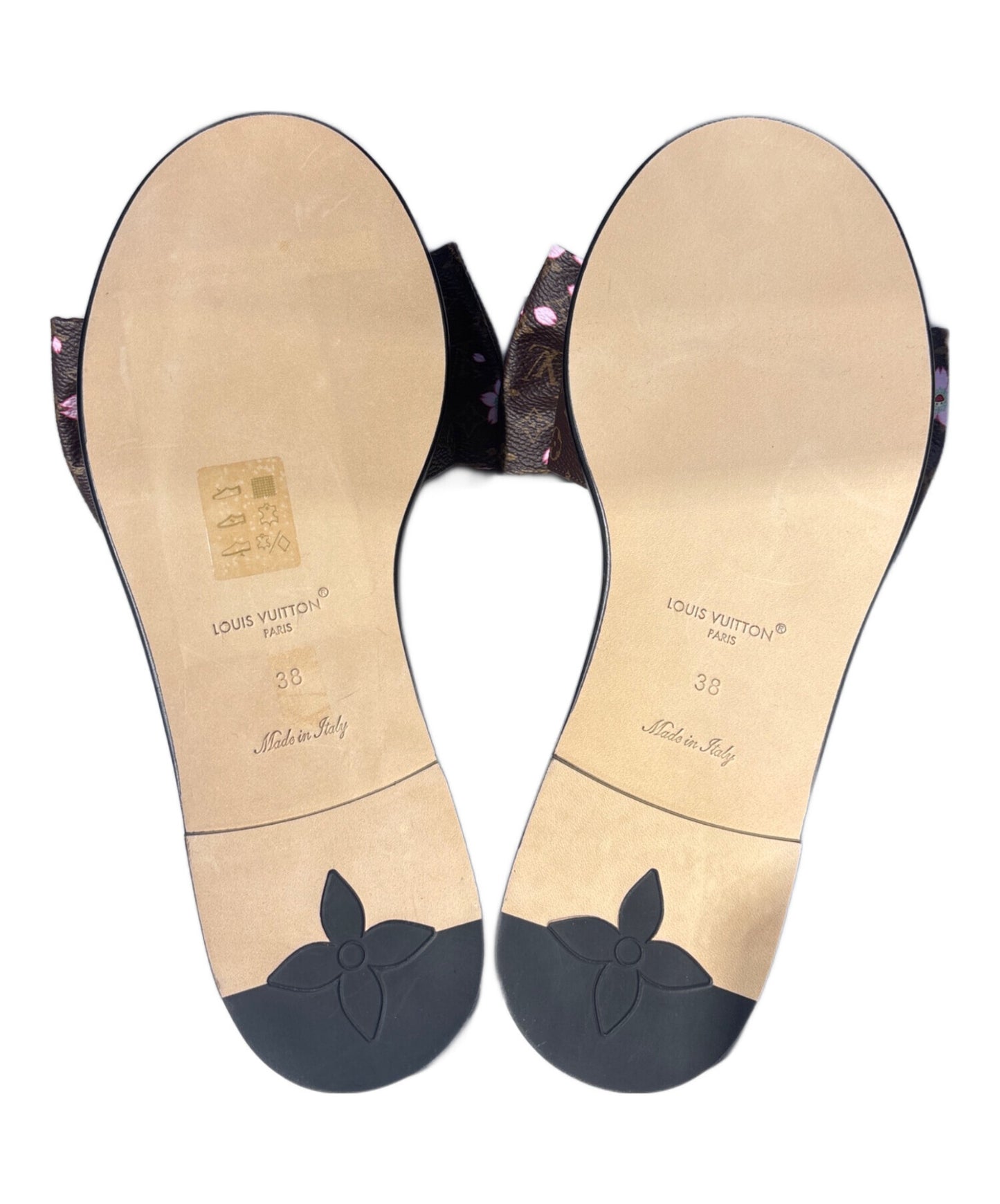 [Pre-owned] LOUIS VUITTON Louis Vuitton x Takashi Murakami Lily Flat Mule Cherry Blossom Sakura Brown / Lily Flat Mule / Flat Sandals 1AGVY6