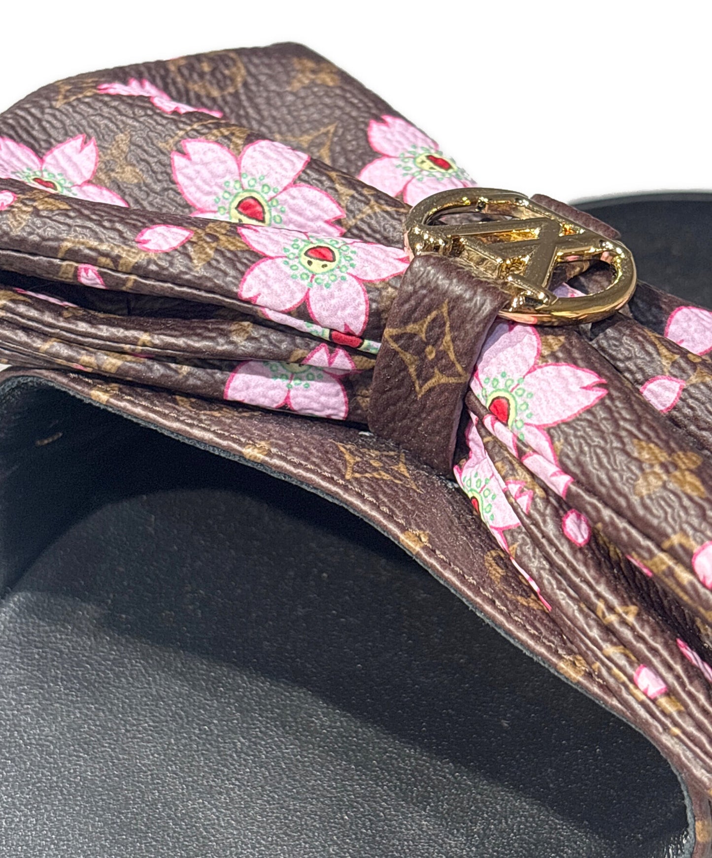[Pre-owned] LOUIS VUITTON Louis Vuitton x Takashi Murakami Lily Flat Mule Cherry Blossom Sakura Brown / Lily Flat Mule / Flat Sandals 1AGVY6