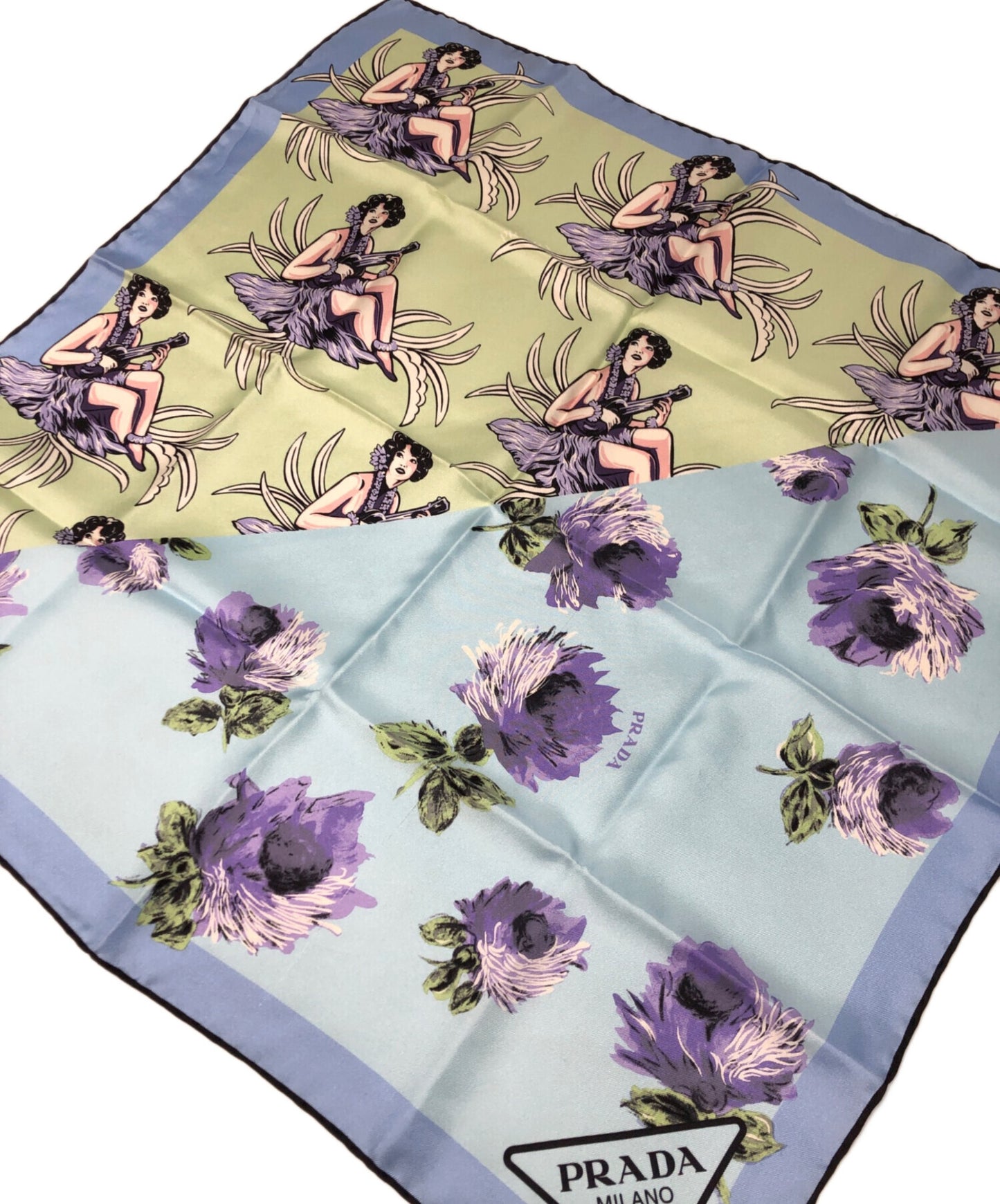 [Pre-owned] PRADA Printed twill scarf