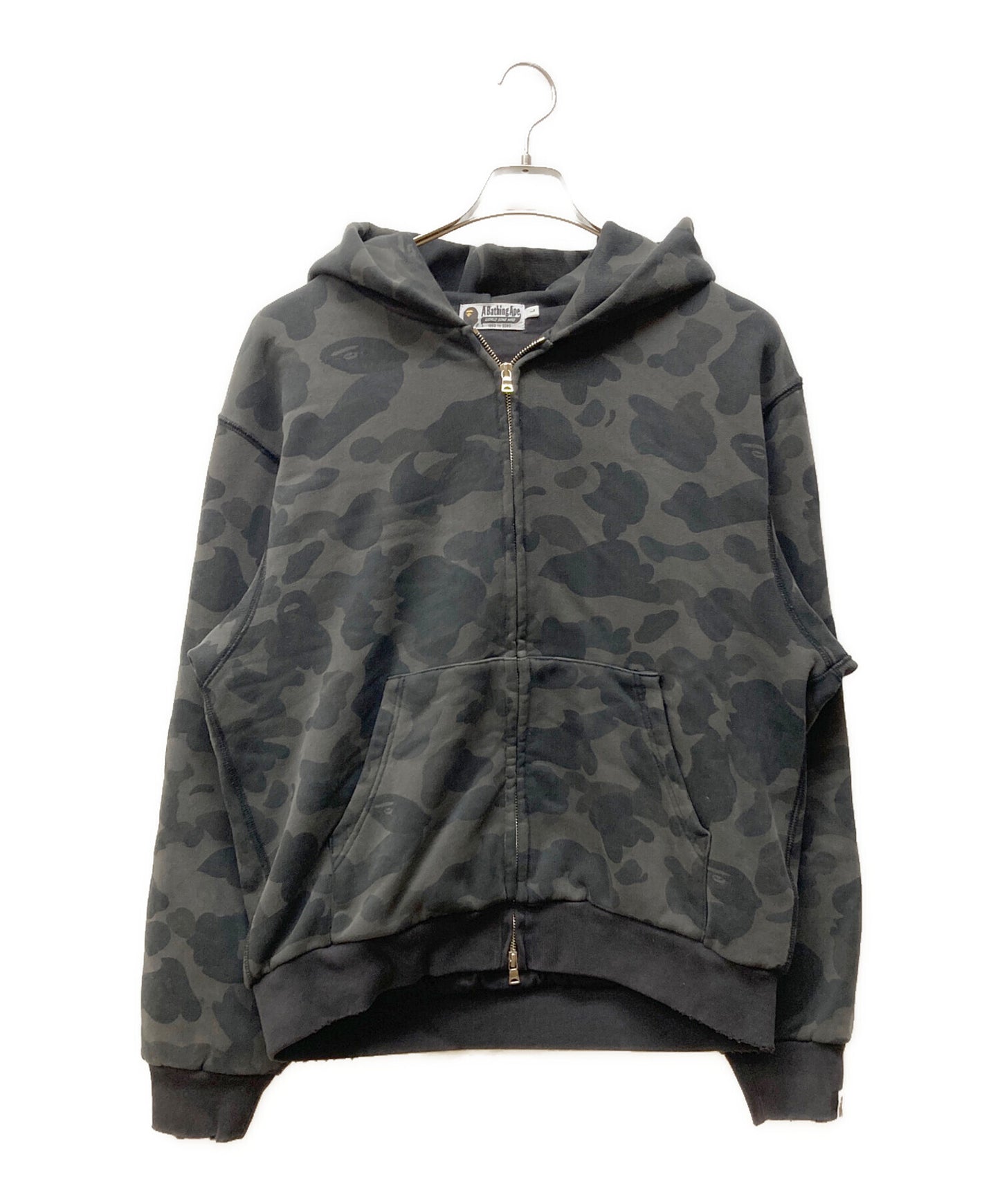 [Pre-owned] A BATHING APE 1st Camo Heavy Wash Cropped Fit Zip Hoodie 001zpl301308m