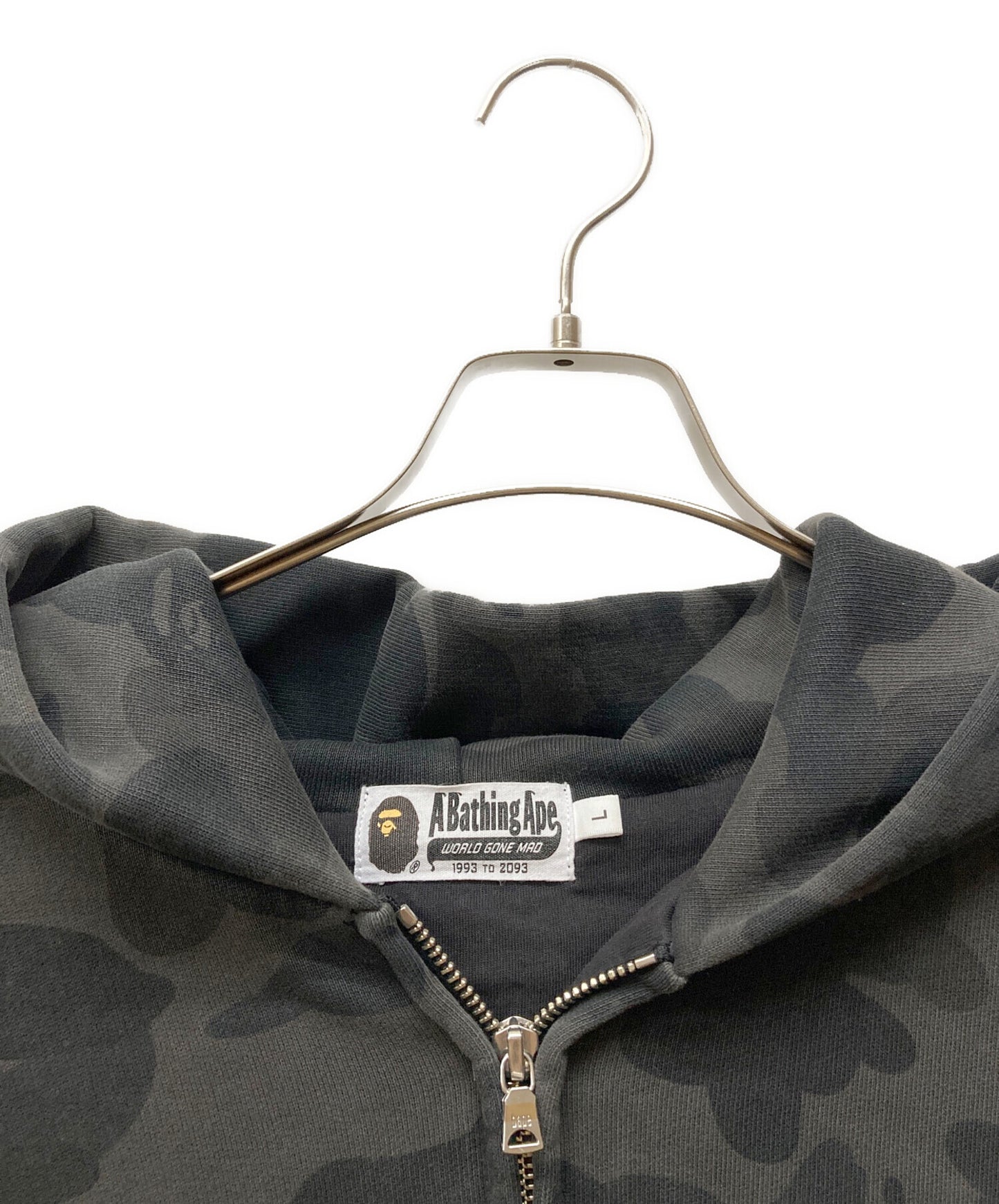 [Pre-owned] A BATHING APE 1st Camo Heavy Wash Cropped Fit Zip Hoodie 001zpl301308m