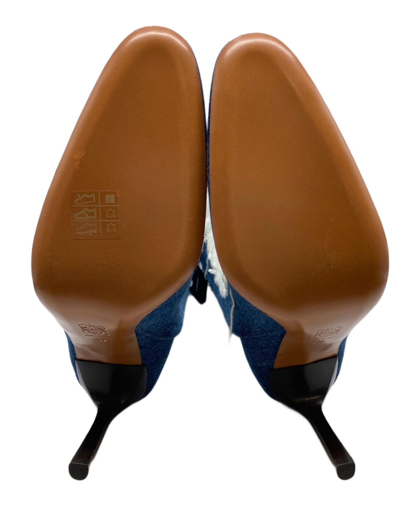 [Pre-owned] LOEWE Ripped denim long boots L815285X36