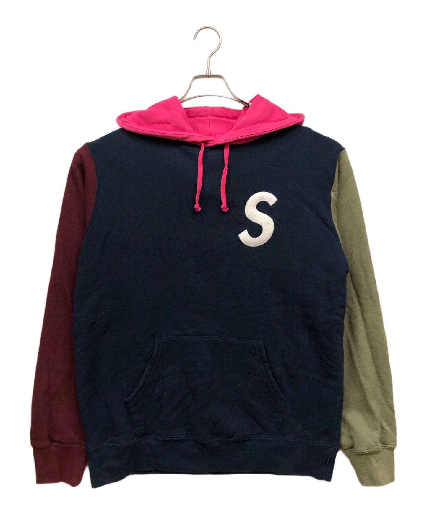 [Pre-owned] SUPREME 19SS S Logo Colorblocked Hooded Sweatshirt