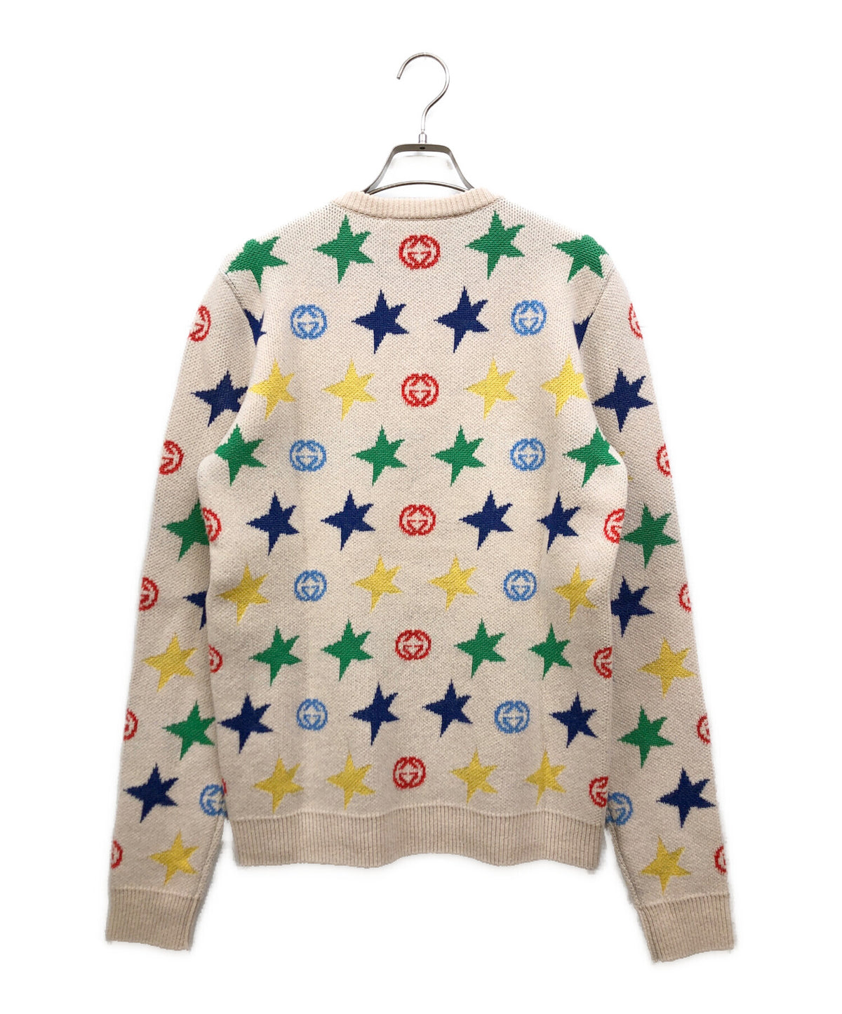 [Pre-owned] GUCCI Star Full Print Round Neck Wool Sweater 661835 XKBXY