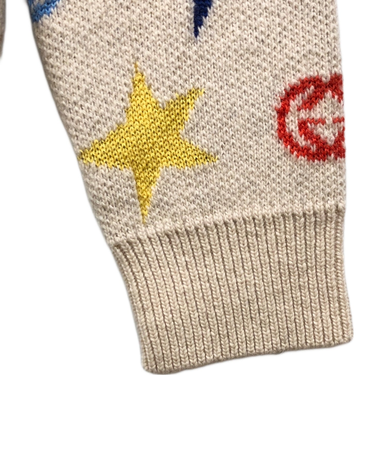 [Pre-owned] GUCCI Star Full Print Round Neck Wool Sweater 661835 XKBXY
