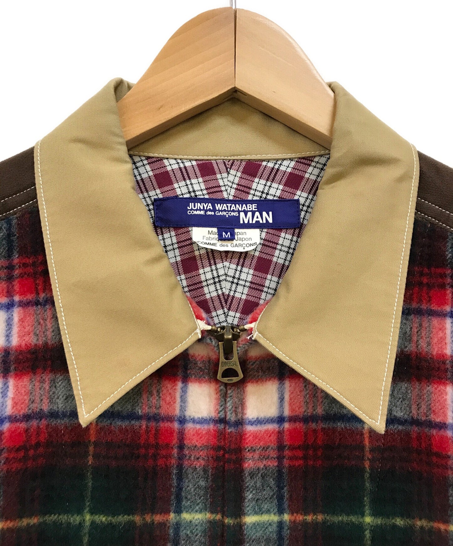 [Pre-owned] COMME des GARCONS JUNYA WATANABE MAN check cropped zip shirt WH-B023