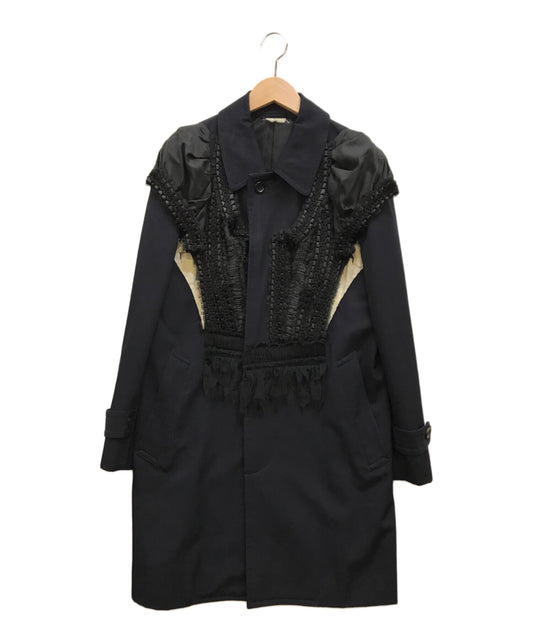 [Pre-owned] COMME des GARCONS Ruffle Docking Stencil Collar Coat GR-C006