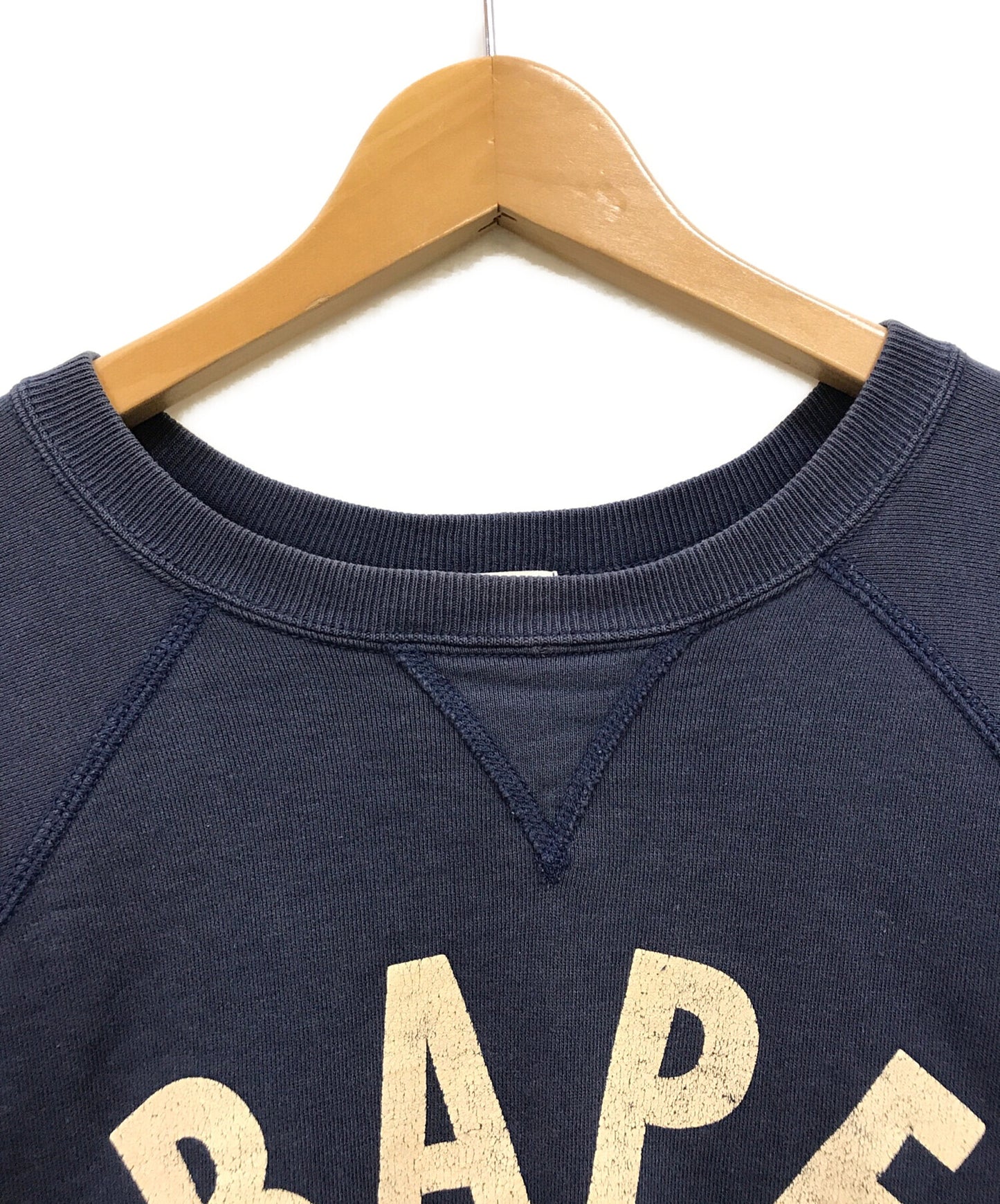 [Pre-owned] A BATHING APE Front V crew neck sweatshirt