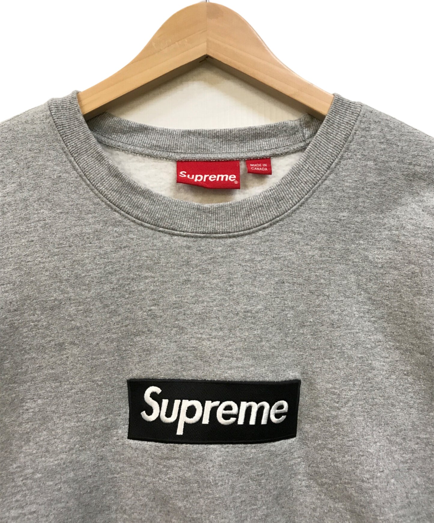 [Pre-owned] SUPREME Box Logo Crewneck Heather Grey Sweatshirt