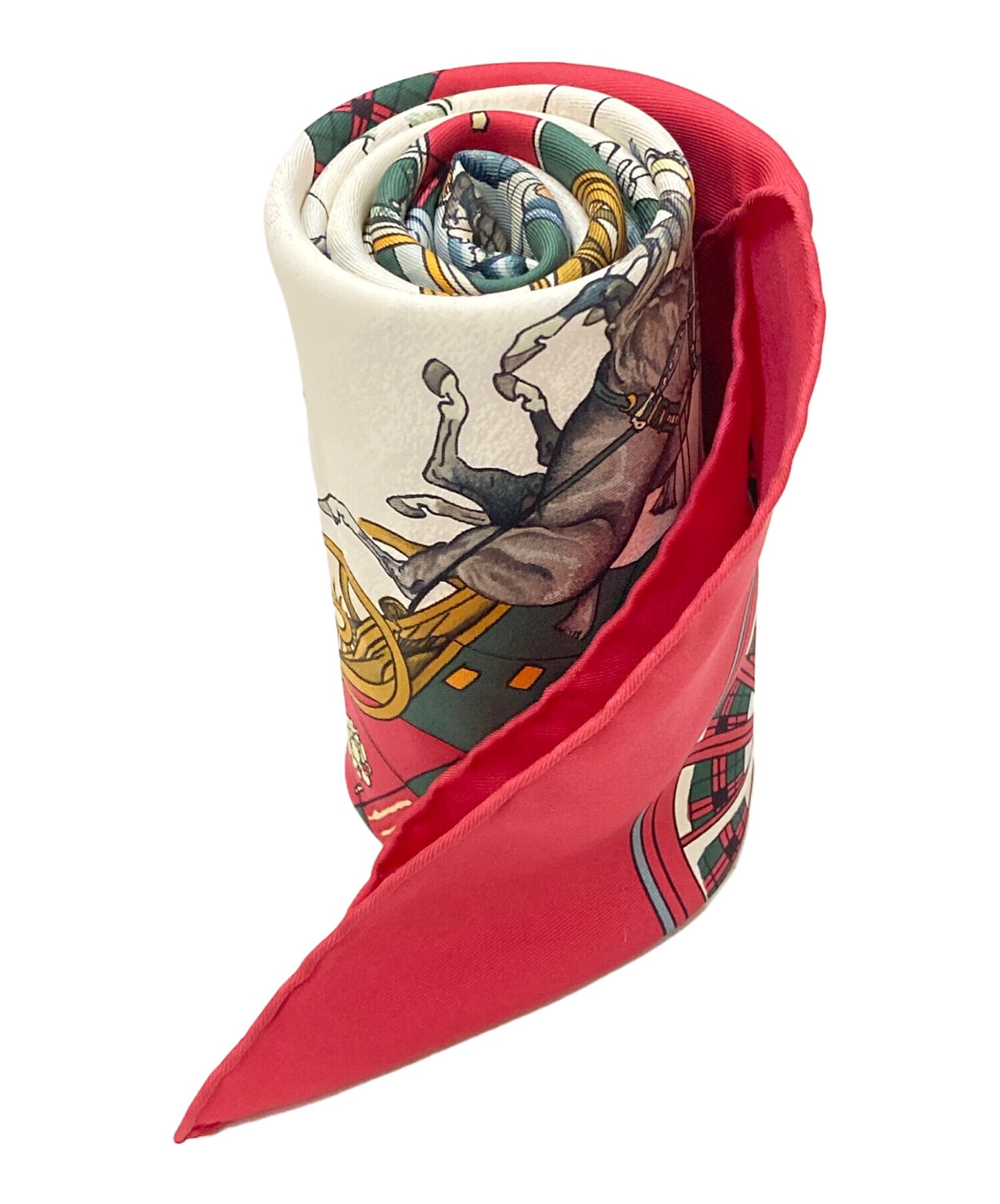 [Pre-owned] HERMES L'Hiver en Poste Winter Postal Carriage Carre 90 Large silk scarf