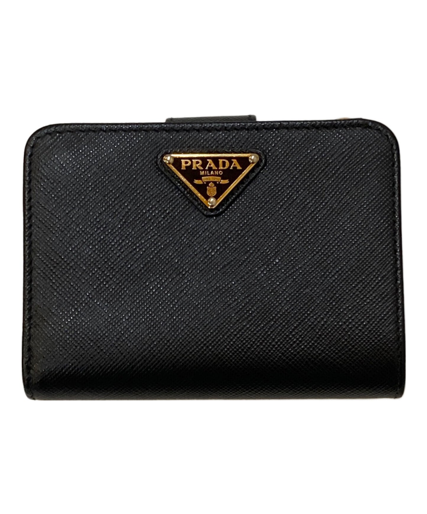 [Pre-owned] PRADA Saffiano triangle logo wallet 1ML018
