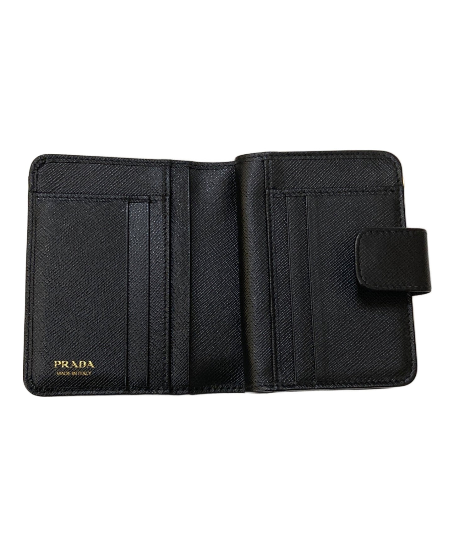 [Pre-owned] PRADA Saffiano triangle logo wallet 1ML018